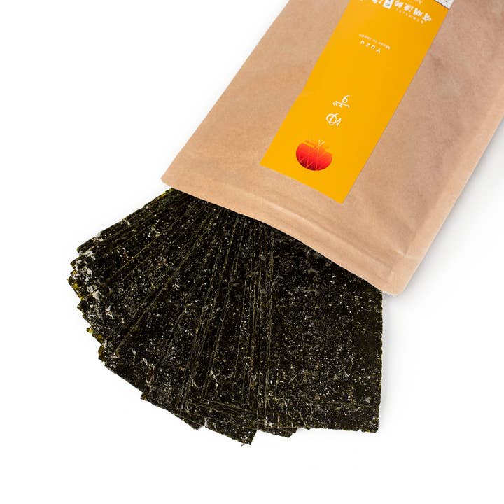 Umami Insider - Wholesale Dried/Dehydrated Vegetables - Yuzu Seasoned Roasted Nori Seaweed Snack, 32 Sheets1