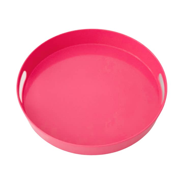 Hot Pink Party Serving Tray | Modern Decorative Melamine Tray with Handles for wholesale by Sprinkles & Confetti Party Supplies