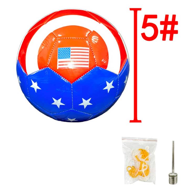Pallone da calcio ufficiale misura #5 con bandiera USA - Stile 2 per la vendita all'ingrosso da parte di Deluxe Import Trading