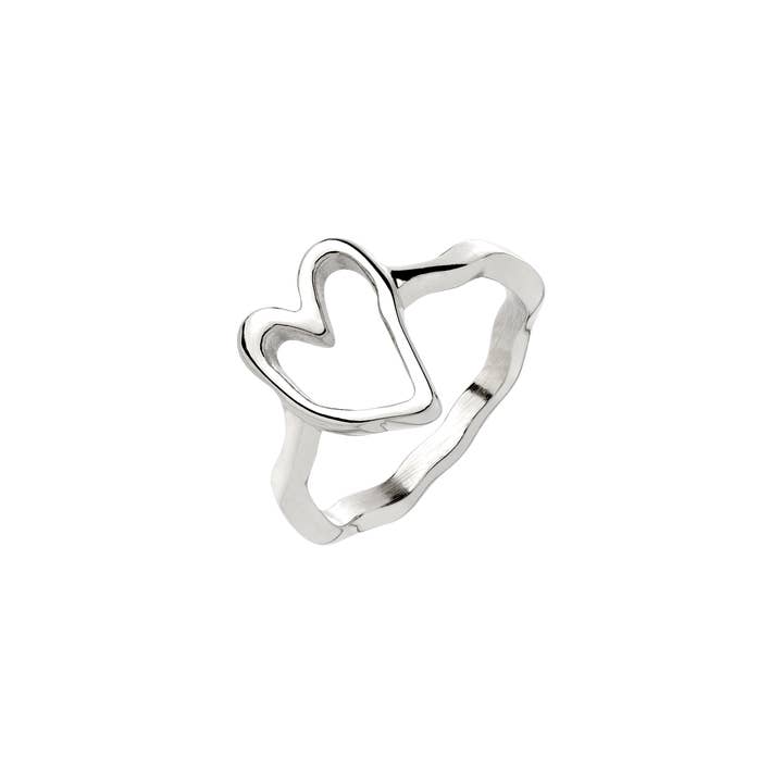 Flowy Heart Ring Silver for wholesale by Schmuckkollektiv GmbH