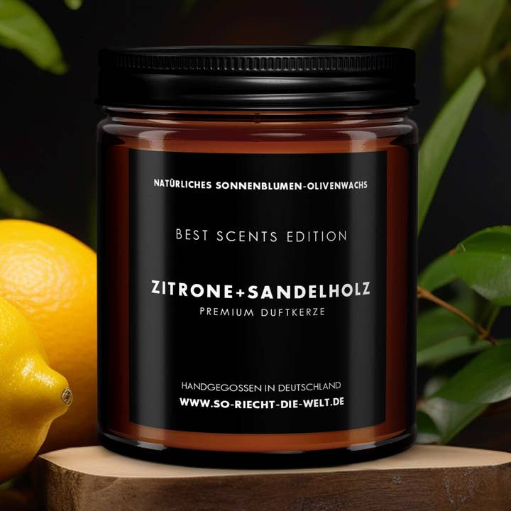 Bougie au citron et au bois de santal - Édition Best Scents pour la vente par So riecht die Welt