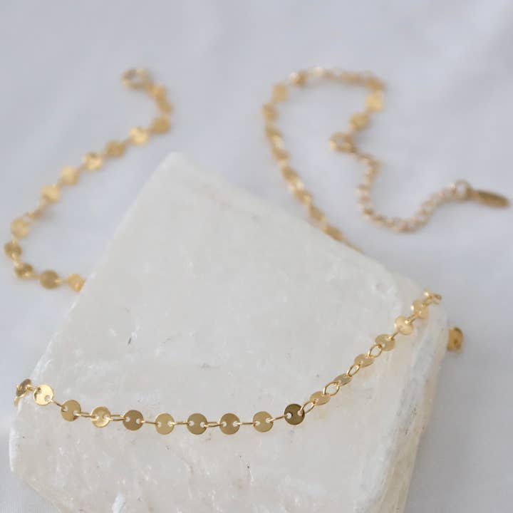 Mesa Blue - Wholesale Choker/Collar - Coin Chain Choker