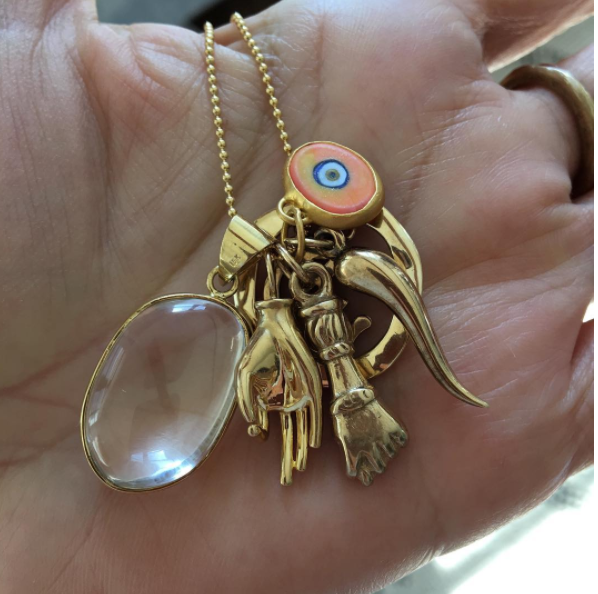 Juju Supply Co. - Wholesale Pendant/Charm Necklace - Orange Protection JuJu Eye in 24K Gold12