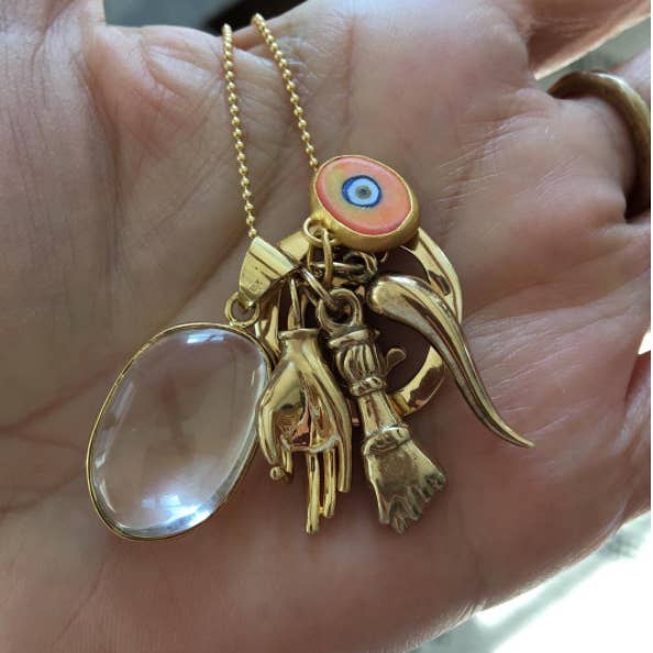Juju Supply Co. - Wholesale Pendant/Charm Necklace - Lilac Protection JuJu Eye in 24K Gold12