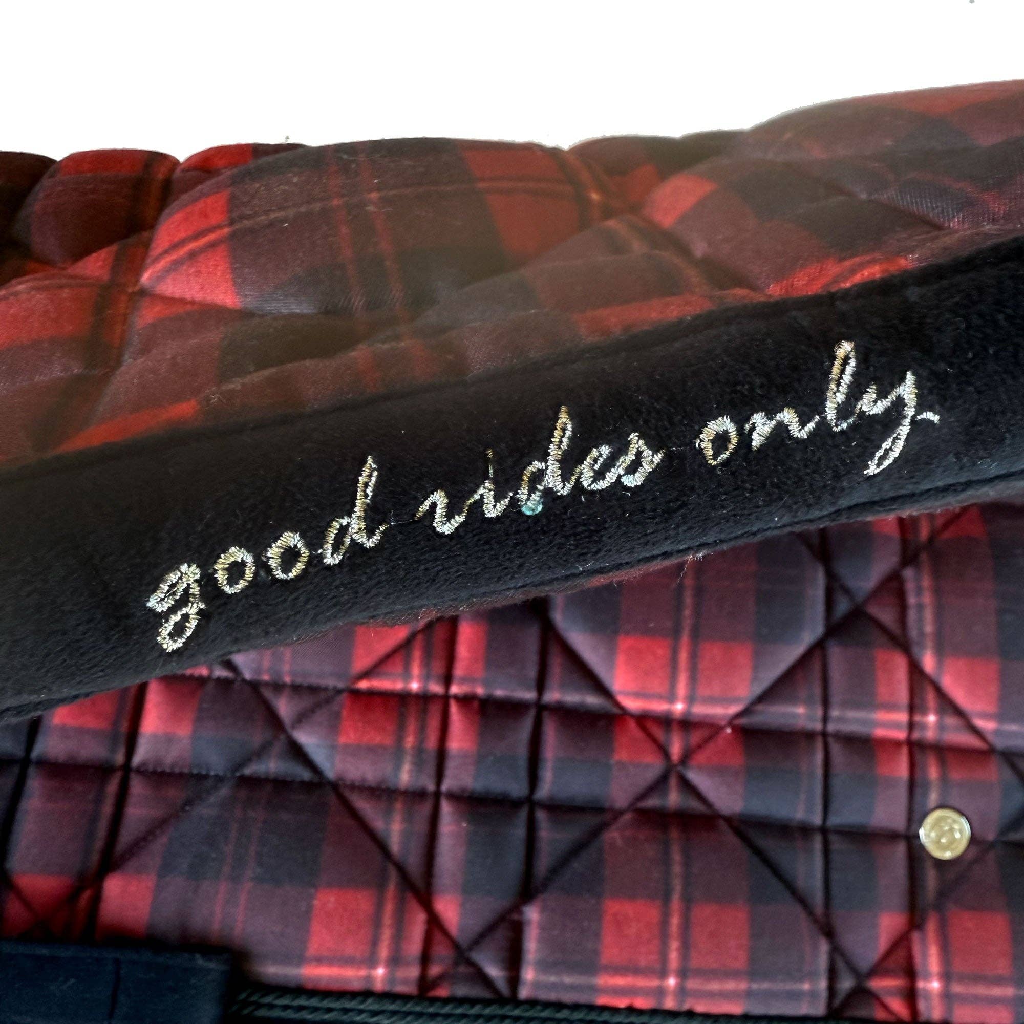 Rosso Sottosella a Quadri per Pony Dapplebay Holiday - Rosso in vendita all'ingrosso su Faire1