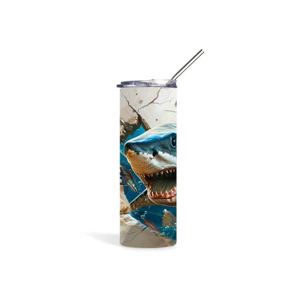3D Shark tumbler for wholesale by Shana Faith Unlimited