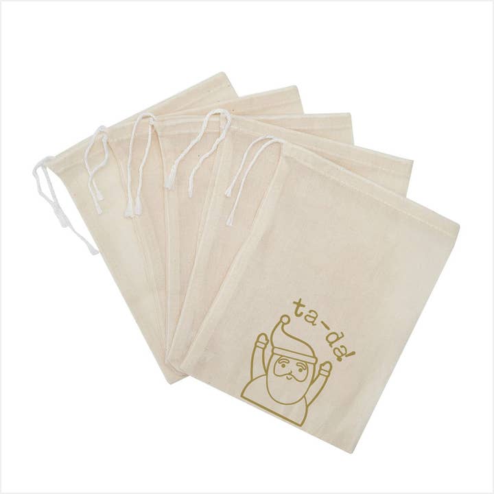 Bolsa de algodón muselina con cordón de Papá Noel Navidad para venta al por mayor de Spiritual Whiskey