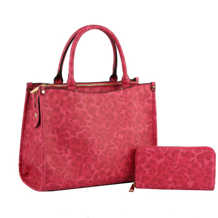 Handbag Factory Corp - Wholesale Tote Bag - Women's - Multi Compartment Leopard Hand Tote Set9