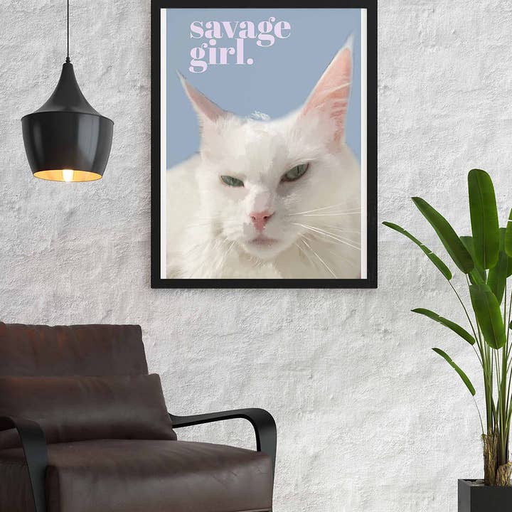 Poster gatto Savage Girl per la vendita all'ingrosso da parte di Marie-Lou Gallery