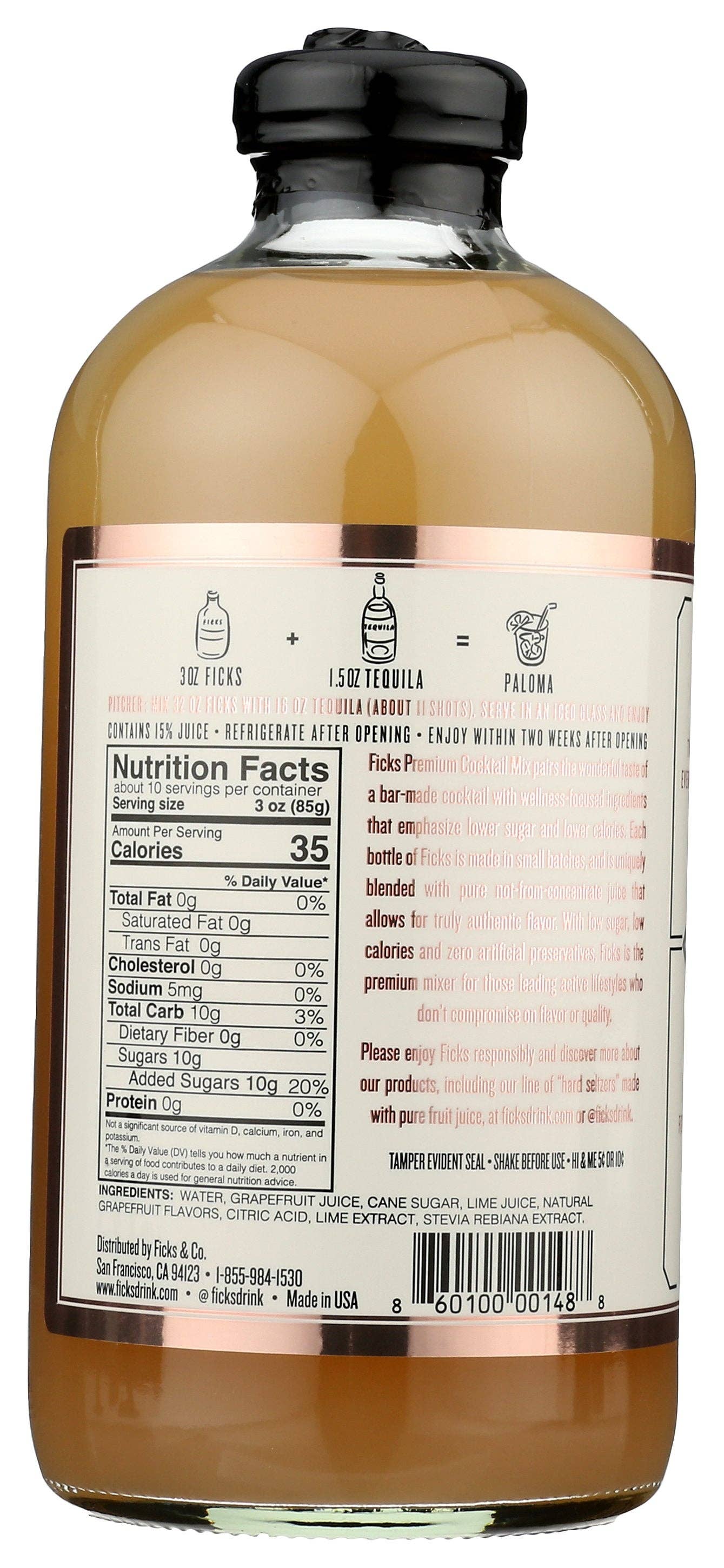 Everyday Supply Co - Wholesale Cocktail Mix/Syrup - Ficks Mix Ccktl Paloma - Case Of 61