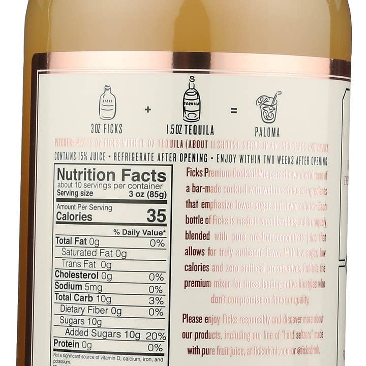 Everyday Supply Co - Wholesale Cocktail Mix/Syrup - Ficks Mix Ccktl Paloma - Case Of 61