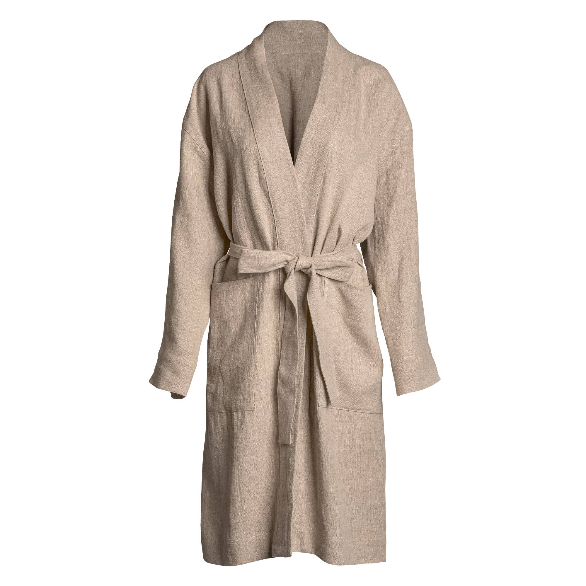 menique - Wholesale Robe - Women's - Women's 100% Linen Bath Robe - Organic Natural Bath Wear0