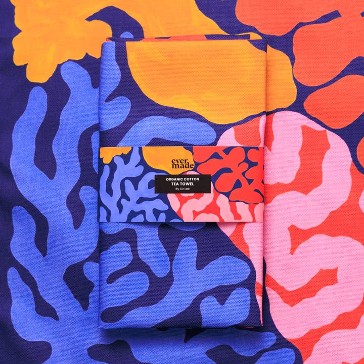 Coral Tea Towel by Liv Lee for wholesale by Evermade