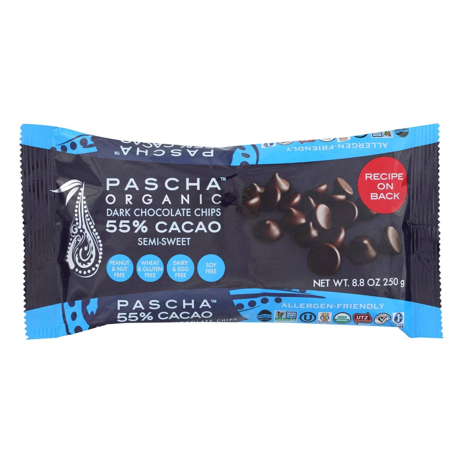 Ware Spark - Wholesale Chocolate - Pascha Chocolate Chips - Semi - Sweet Dark - Case Of 6 - 8.8 Oz.0