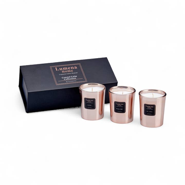 The Grecian Soap Company - Wholesale Votive Candle - Coastal Calm Votive Gift Set – Serene Ocean-Inspired Trio4
