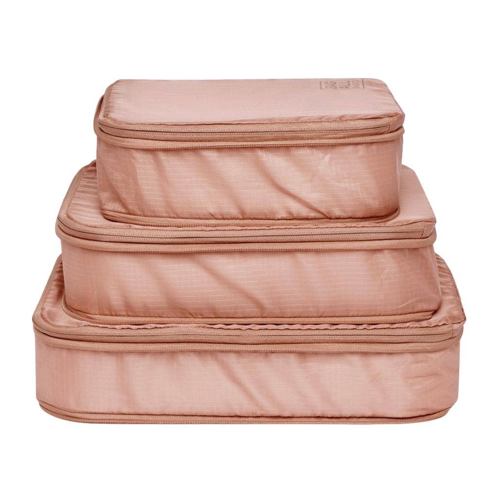 Bag-All - Wholesale Packing Cube - Re-cycled and Reinforced Nylon Compression Packing Cubes, 3-pack Pink/Blush3