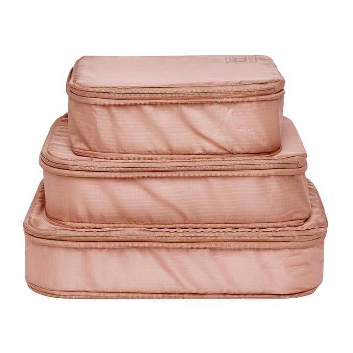 Bag-All - Wholesale Packing Cube - Re-cycled and Reinforced Nylon Compression Packing Cubes, 3-pack Pink/Blush3