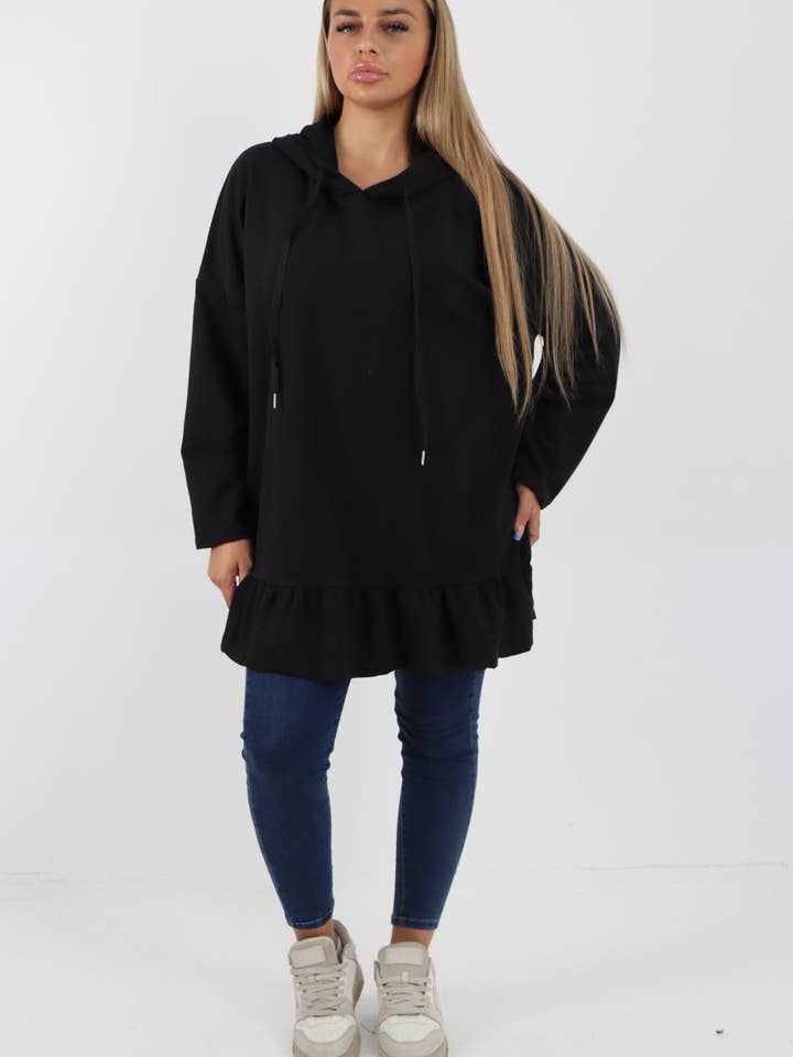 Miss Bold – Engroshandel Hoodie – Kvinder – Italiensk langærmet hættetrøje med flæser8