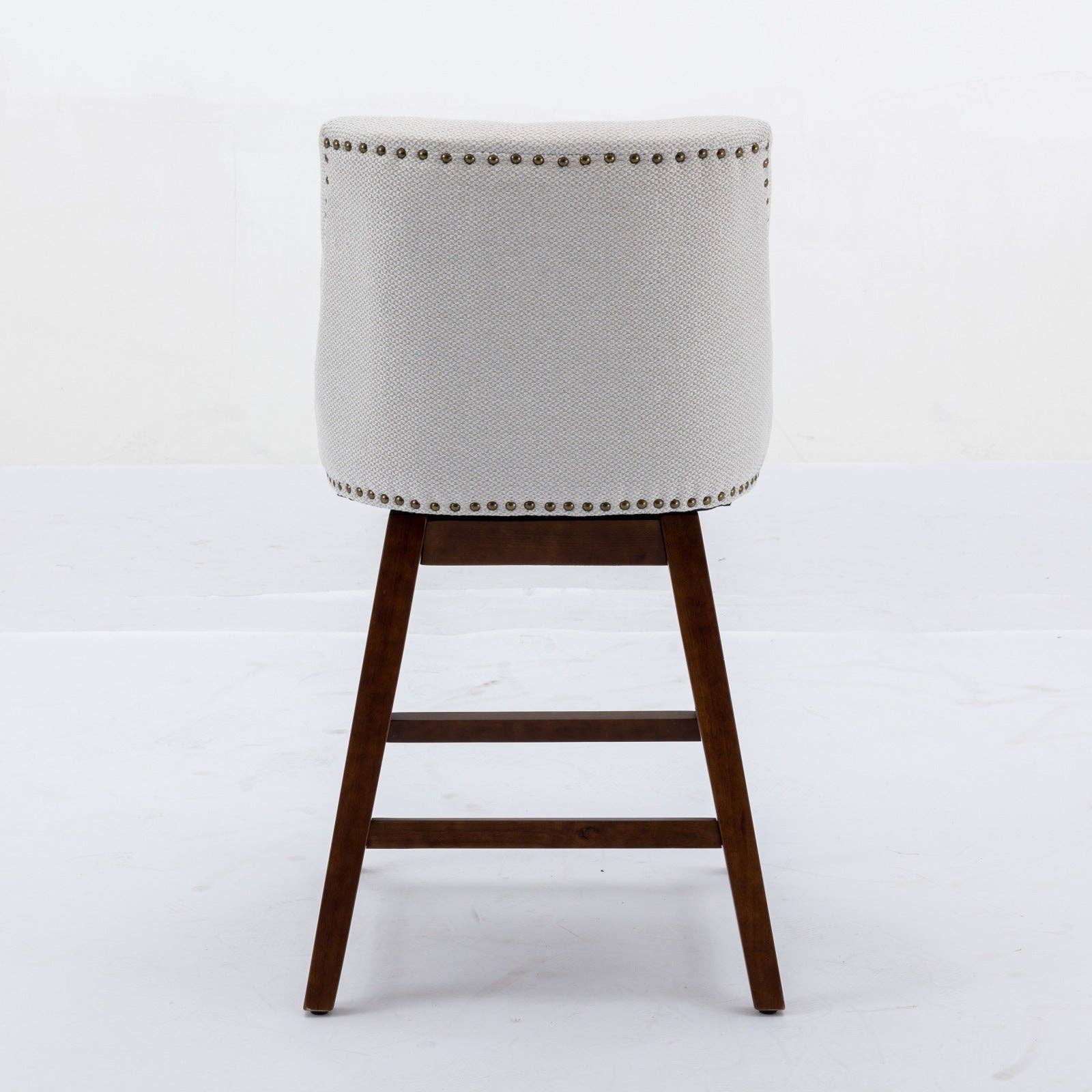 HOMYCASA DESIGN INC - Wholesale Stool - Swivel Bar Stools Set Ivory Fabric 26 Inch Height9