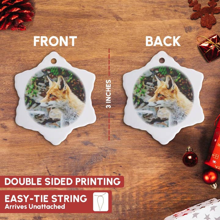 3dRose - Wholesale Ornament - 3dRose, Cute Fox Watercolor Illustration, Ornament2