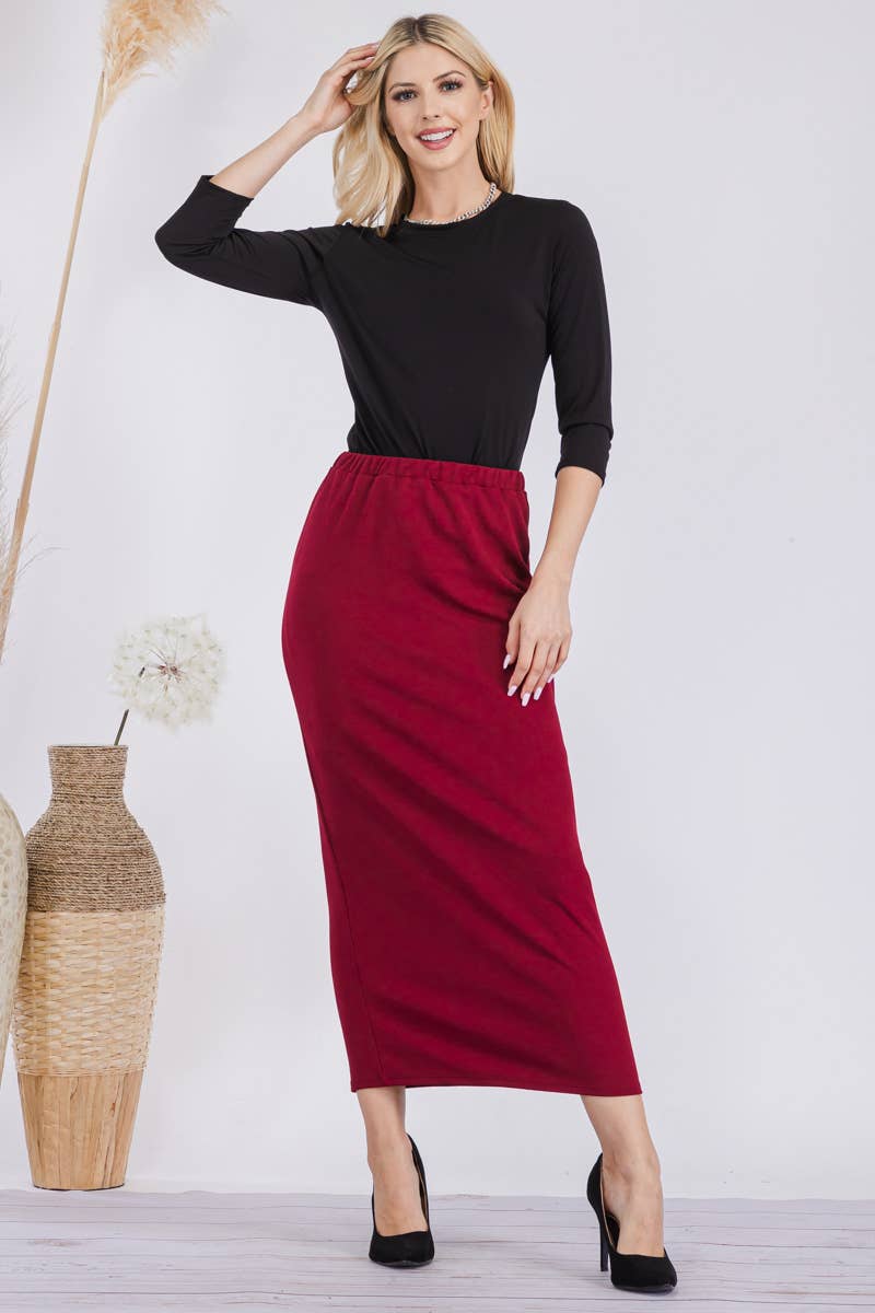 Celeste Clothing - Wholesale Skirt - Women's - CLASSSIC LONG PENCIL SKIRT IN MISSY & PLUS SIZE -CS2377038