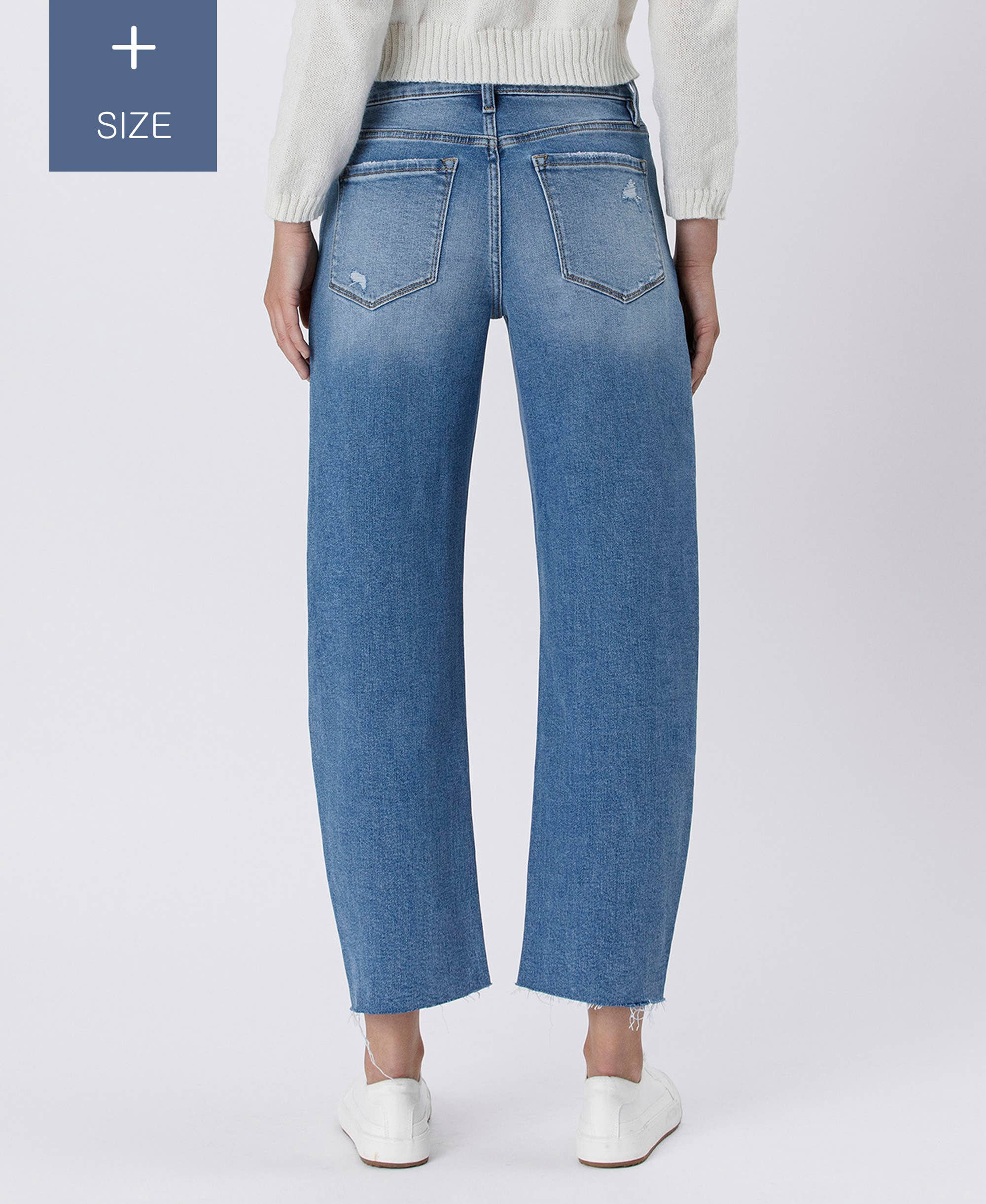 HER POSSESSION PLUS SIZE HIGH RISE MILD BARREL JEANS LV1520-P for wholesale on Faire1