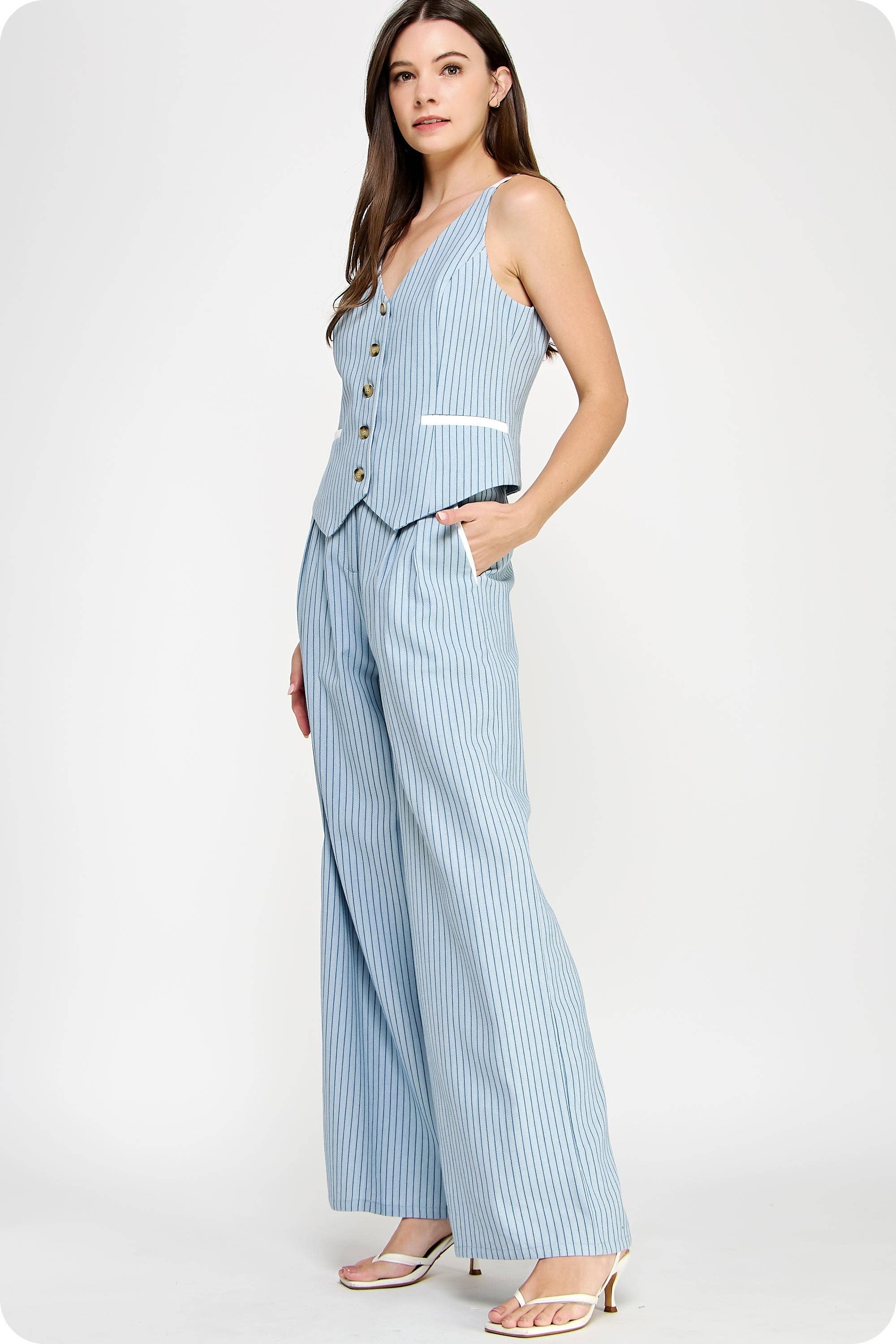 Strut & Bolt – Engroshandel Bukser - Dame – Linnedbukser med kontrastpiping detaljer28