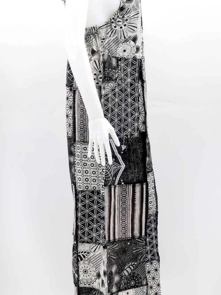 Himalaya Handmade - Wholesale Overalls - Women's - Cotton Hippie Handmade Geometric Print Wide Leg Bohemian Overalls