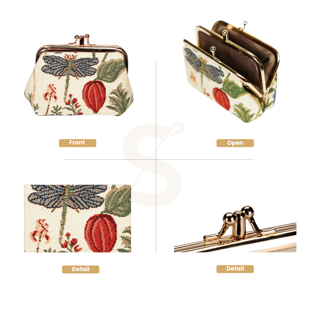 SignareArt - Wholesale Coin Purse - Women's - FRMP-MGD | MORNING GARDEN COIN CLASP FRAME PURSE WALLET1