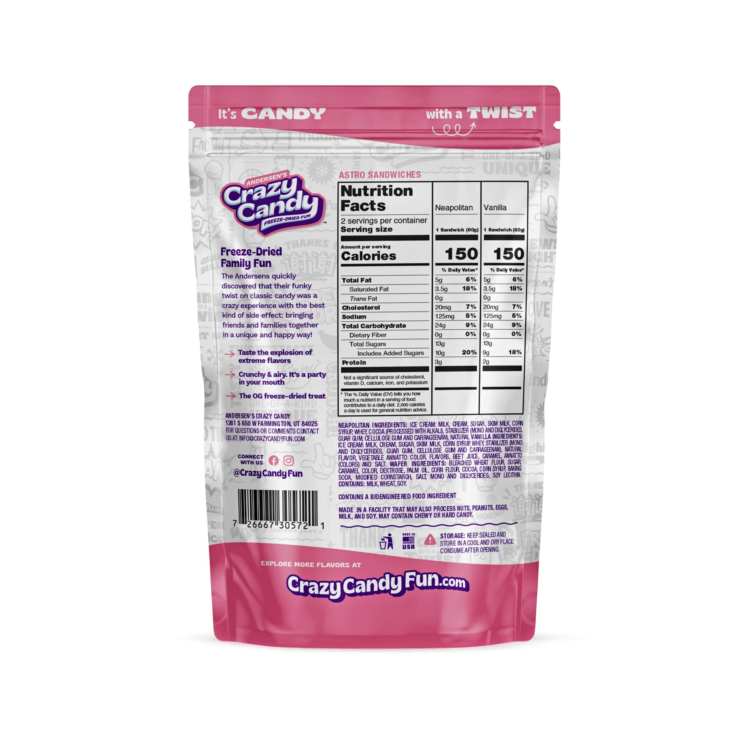 Smithco Distributing - Vente Bonbons durs - Bonbons lyophilisés Andersen's Crazy Candy15