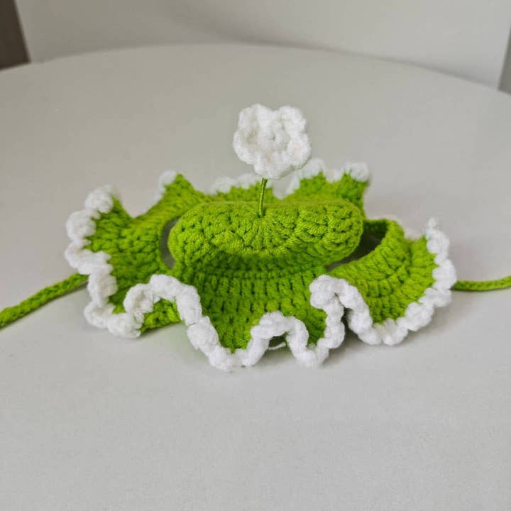 PAWPAWwholesale - Wholesale Pet Hat - Dog - Crochet Flower Sprout Hat for Cats & Dogs_CWAH36945