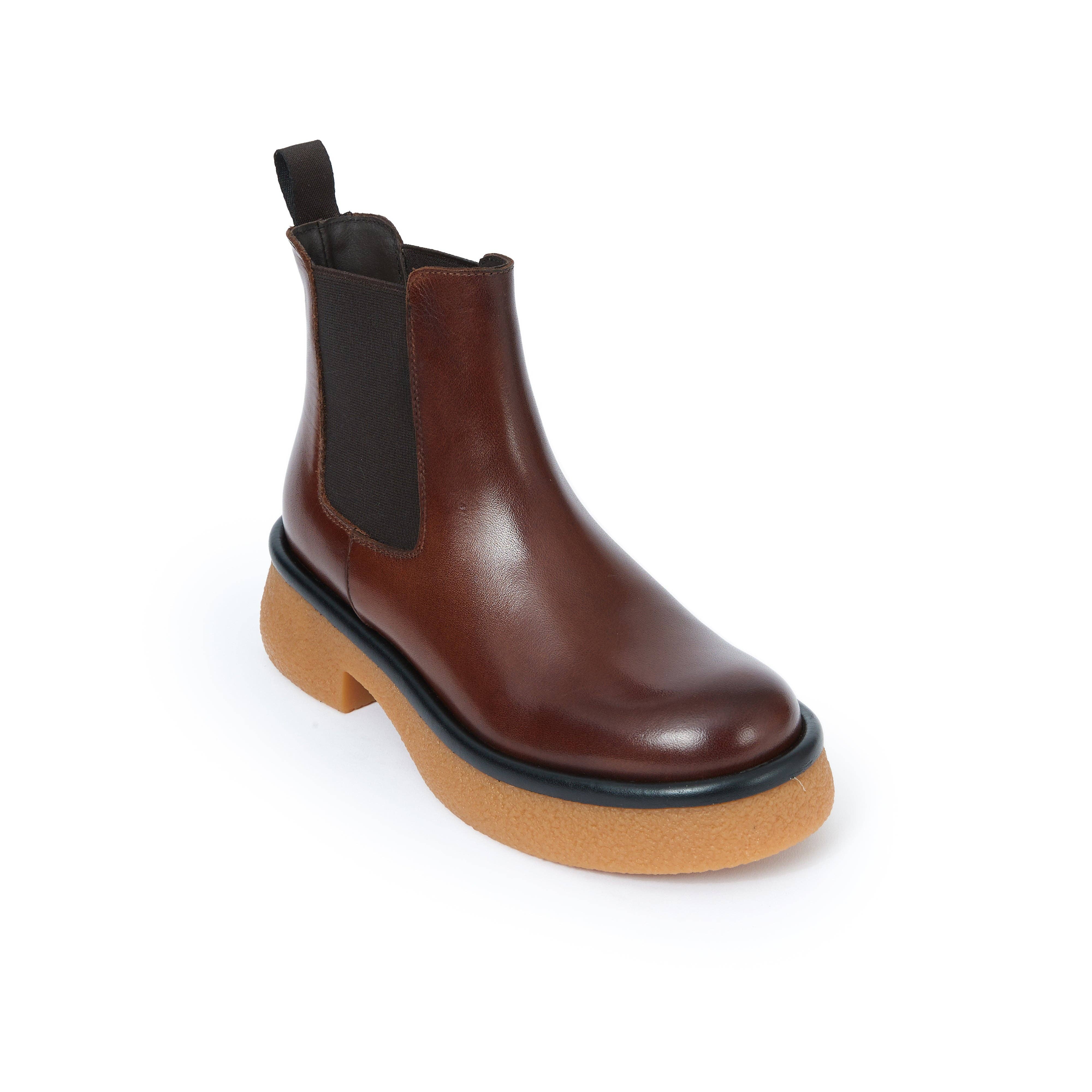 Frank Daniel – wholesale Chelsea boots – Women's – Mahogany color Chelsea boots for women. Made in Italy1