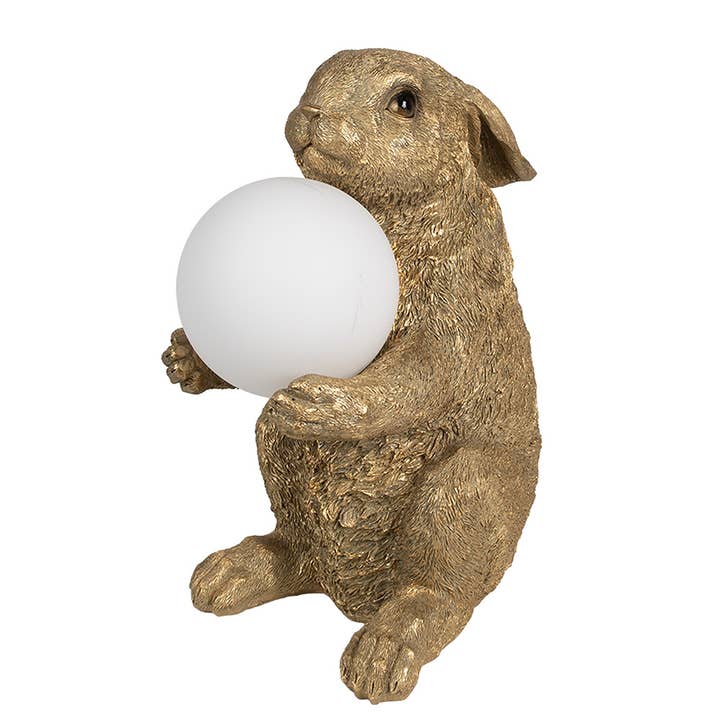 6LMP790 Table Lamp Rabbit 27x19x35 cm Gold colored Polyresin for wholesale by Clayre & Eef