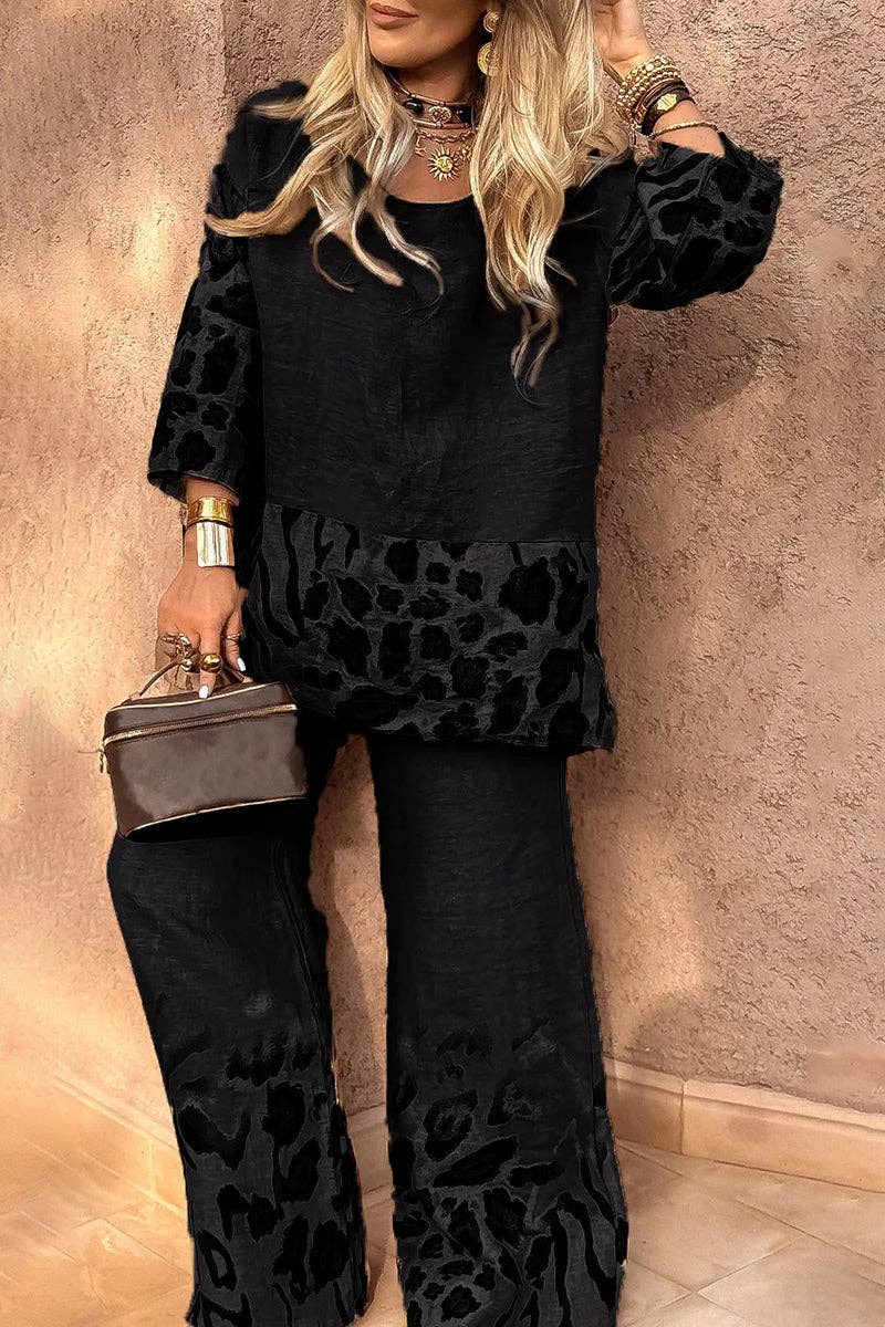 Mccolin – Großhandel Set aus Oberteil und Hose (NICHT Loungewear) – Damen – Zweiteiliges Set mit Leopardenmuster4