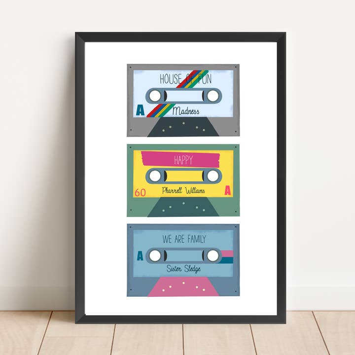 Cassette Tape Print - Kitchen Print - Hallway - House - Fam for wholesale by Plum Tree Prints