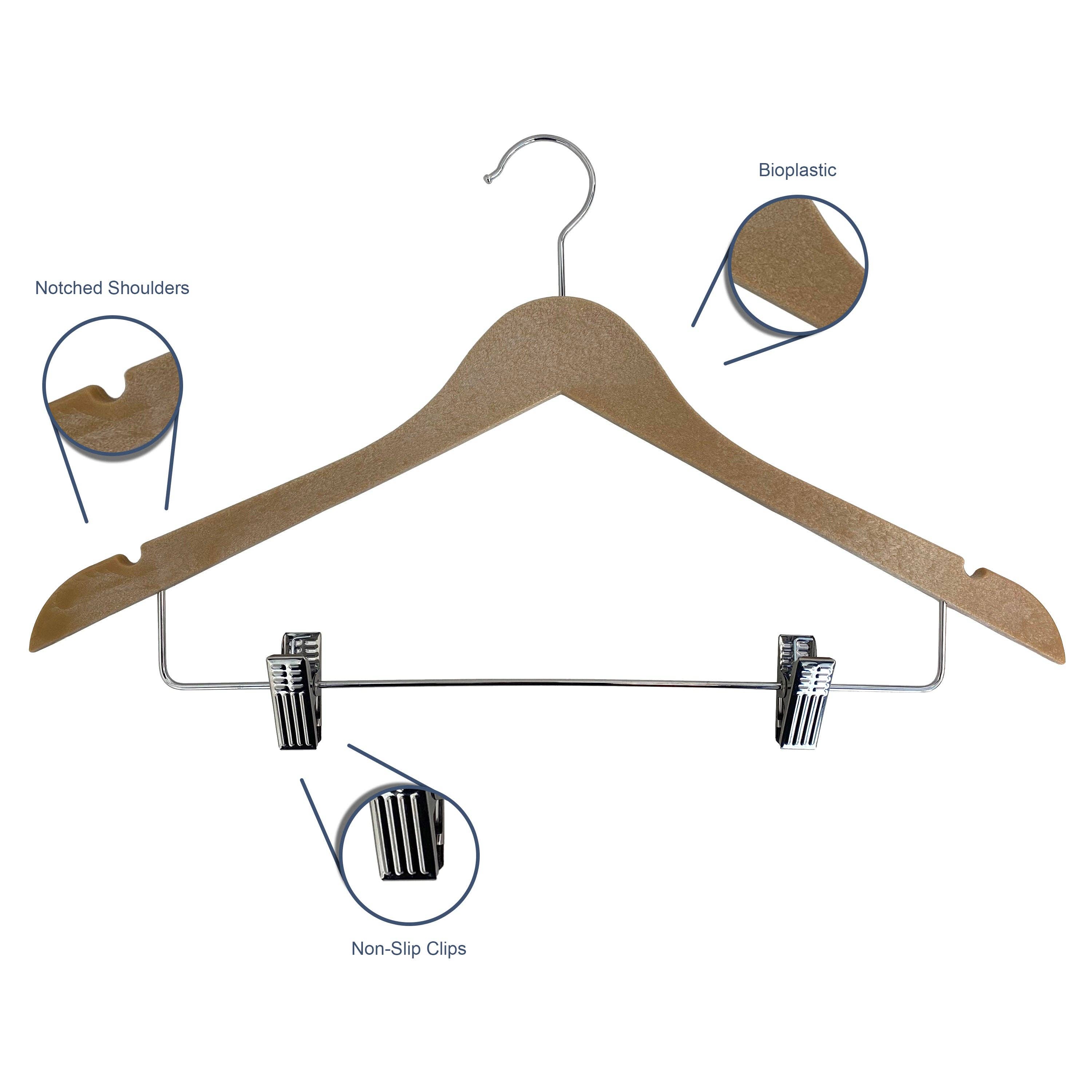 Ergodebrands - Wholesale Clothes Hangers - USTECH WoodLike Standard Shaped Hanger Biodegradable Plastic1