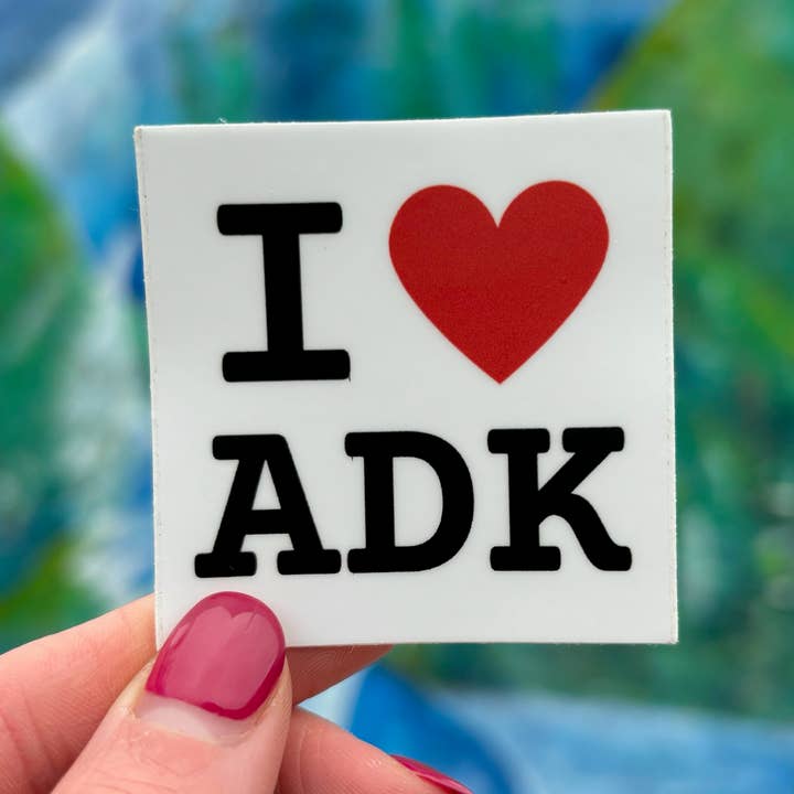 Just Wandering Co. - Wholesale Sticker - I Heart ADK Sticker for Outdoor Enthusiasts1