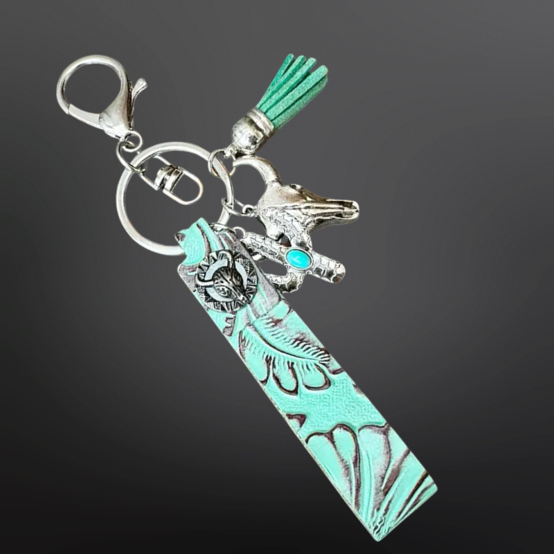 Westrian International - Wholesale Keychain - Unisex - Faux Embossed Leather Western Keychain with Charms3