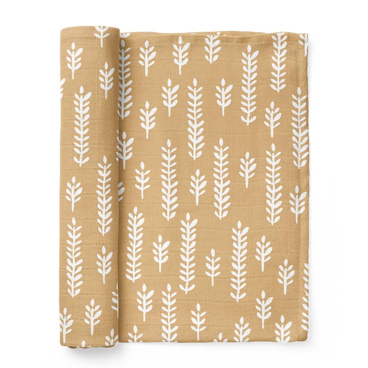 Muslin Swaddle Baby Blanket – Wheat for wholesale by Mini Wander, LLC