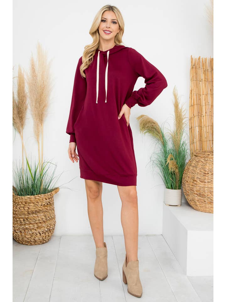 You & Me - Wholesale Hoodie - Women's - YMD10061XV-PLUS SIZE FRENCH TERRY LONG PUFF SLEEVE HOODIE37