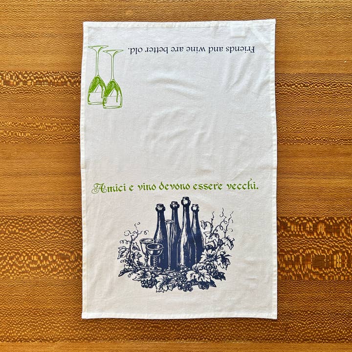 Jump That Moon – wholesale Tea towel – Friends and Wine dish towel