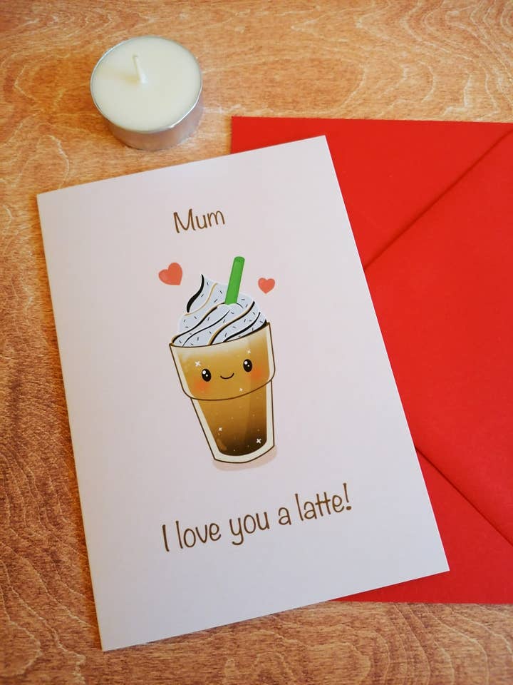 Mum card, Mothersday card, Mum I love you a latte for wholesale by KimspirationCrafts