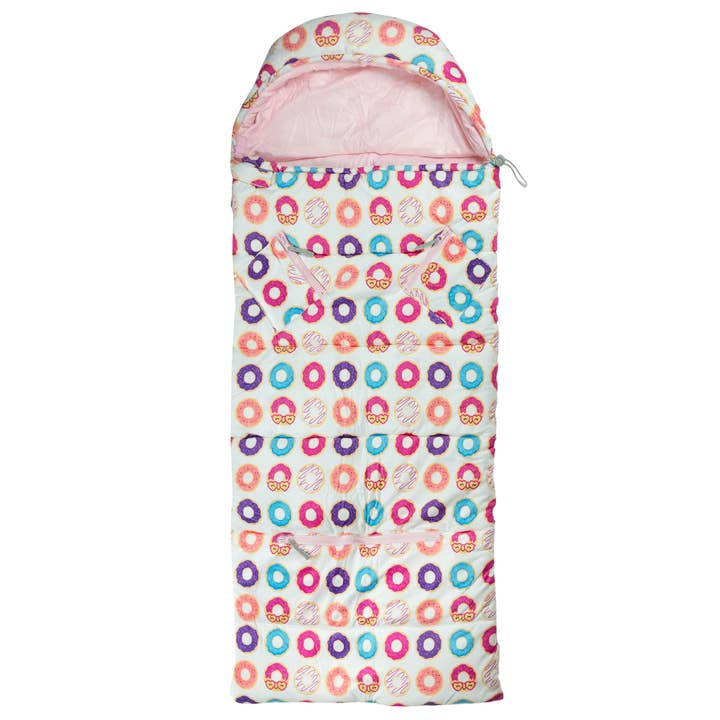 Mimish - Wholesale Sleeping Bag - Kids - Sleep-n-Pack: Packable Little Kid's Sleeping Bag & Backpack, Cozy Mink, Donuts2