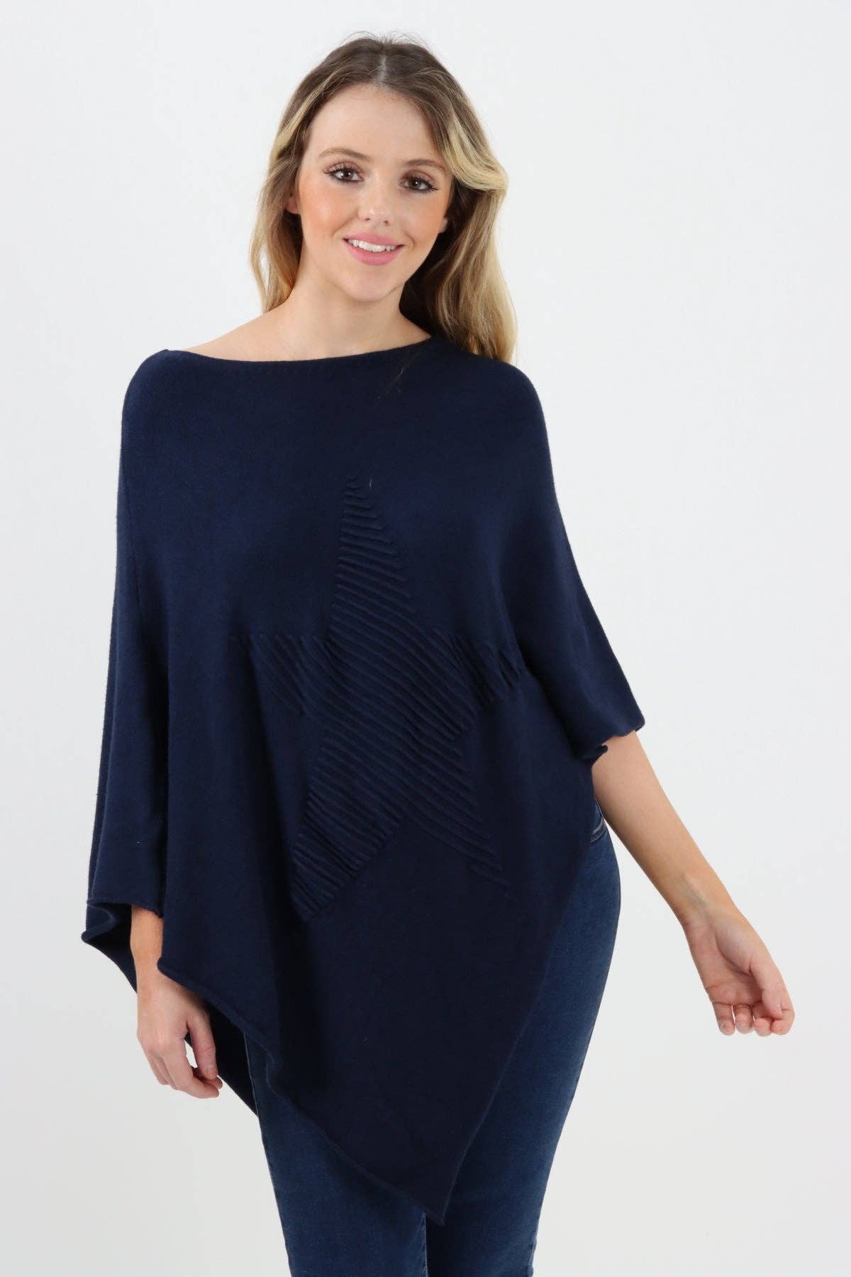 Miss Bold – wholesale Poncho – Women's – Italian Knitted Lagenlook Star Poncho29