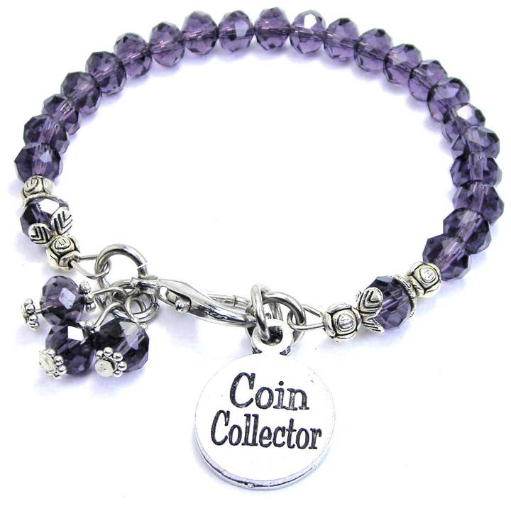 Coin Collector Splash Of Color Crystal Bracelet for wholesale by Chubby Chico Charms
