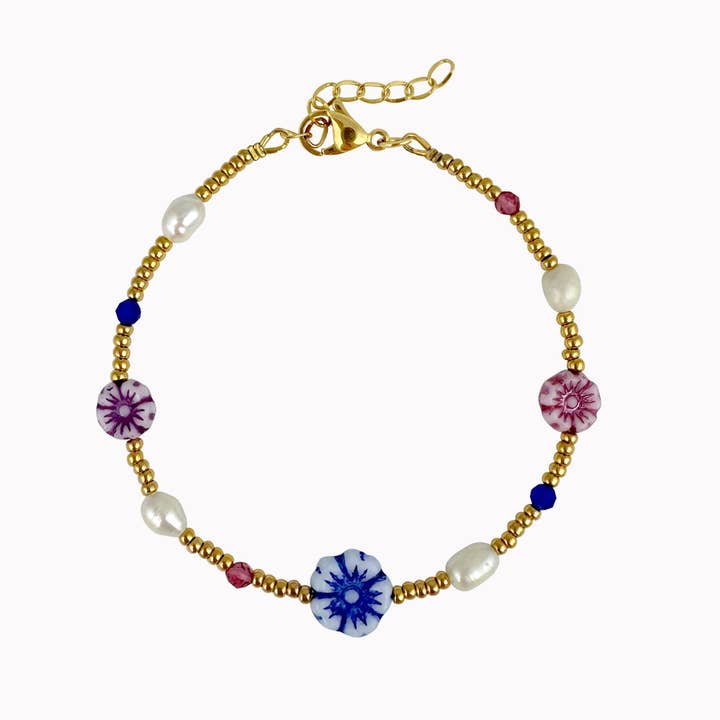 Gul armbånd med blomster for engroshandel hos Don' aparte