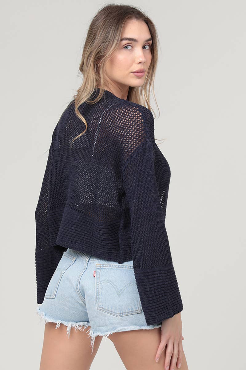 ANGIE - Wholesale Cardigan - Women's - XHS24-ASIS LIGHT WEIGHT OPEN KNIT CARDIGAN SWEATER15