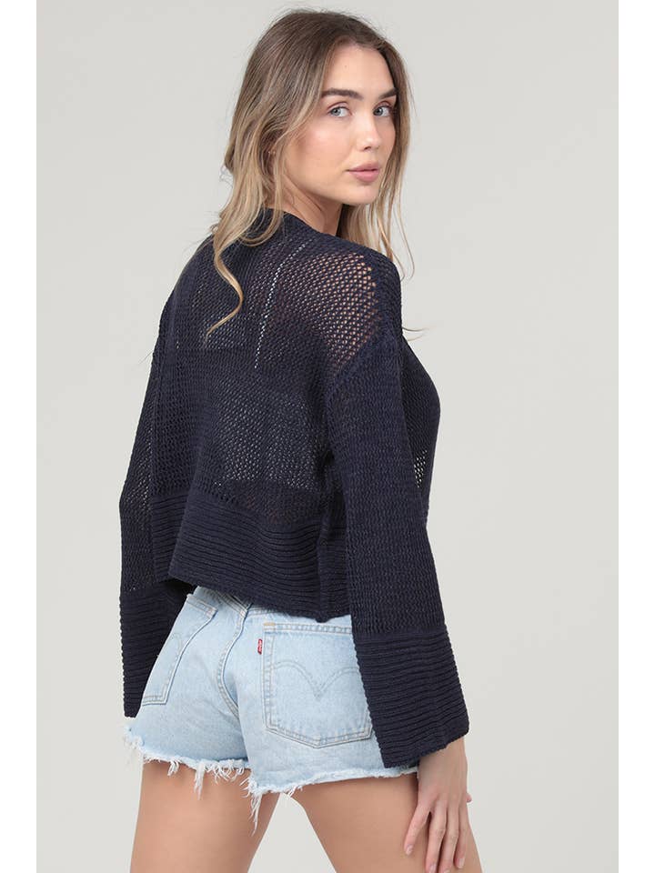 ANGIE - Wholesale Cardigan - Women's - XHS24-ASIS LIGHT WEIGHT OPEN KNIT CARDIGAN SWEATER15