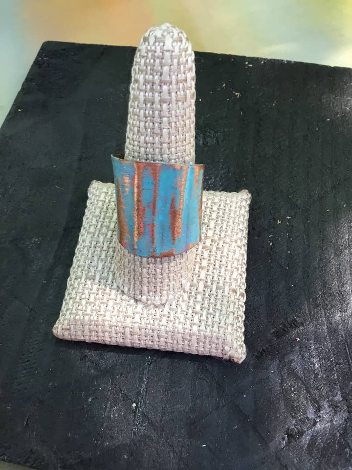 Anel de charuto de cobre turquesa por atacado de Inspire Me Artworks