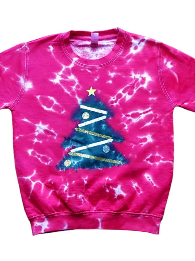 Sweatshirt Tie-Dye Sapin de Noël - Journée du Pull Festif pour la vente par VeEco Gifts